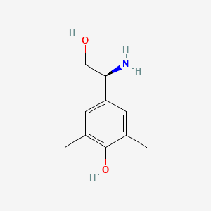 molecular formula C10H15NO2 B13605396 (s)-4-(1-Amino-2-hydroxyethyl)-2,6-dimethylphenol 