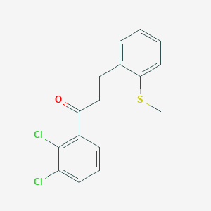 molecular formula C16H14Cl2OS B1360544 2',3'-二氯-3-(2-硫甲基苯基)丙酮 CAS No. 898780-43-3