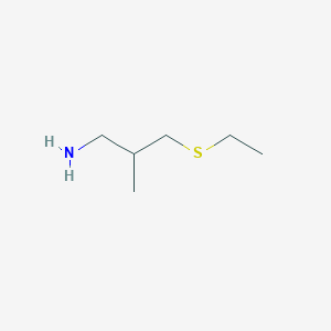 molecular formula C6H15NS B13605483 3-(Ethylthio)-2-methylpropan-1-amine 