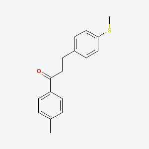 molecular formula C17H18OS B1360550 4'-Methyl-2-(4-thiomethylphenyl)propiophenone CAS No. 898780-79-5