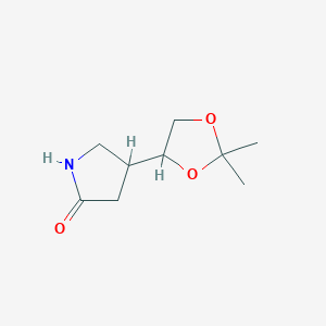 molecular formula C9H15NO3 B13605540 4-(2,2-dimethyl-1,3-dioxolan-4-yl)pyrrolidin-2-one 