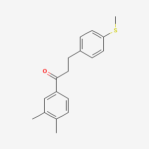 B1360555 3',4'-Dimethyl-3-(4-thiomethylphenyl)propiophenone CAS No. 898781-33-4
