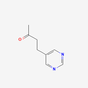 molecular formula C8H10N2O B13605552 2-Butanone, 4-(5-pyrimidinyl)- 