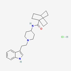 molecular formula C24H34ClN3O B13605576 N-{1-[2-(1H-indol-3-yl)ethyl]piperidin-4-yl}bicyclo[2.2.2]octane-1-carboxamide hydrochloride 