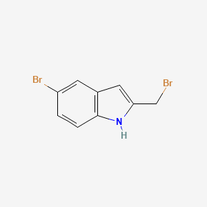 molecular formula C9H7Br2N B13605581 5-Bromo-2-(bromomethyl)-1H-indole 