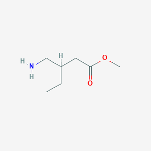 molecular formula C7H15NO2 B13605582 Methyl 3-(aminomethyl)pentanoate 