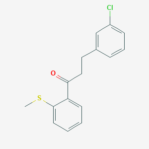 molecular formula C16H15ClOS B1360560 3-(3-Chlorophenyl)-2'-thiomethylpropiophenone CAS No. 898762-47-5