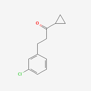 molecular formula C12H13ClO B1360563 2-(3-氯苯基)乙基环丙基酮 CAS No. 898787-52-5