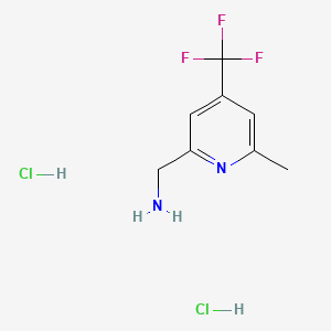 molecular formula C8H11Cl2F3N2 B13605631 1-[6-Methyl-4-(trifluoromethyl)pyridin-2-yl]methanaminedihydrochloride 