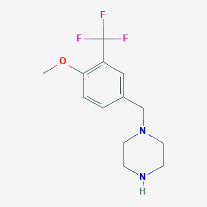 molecular formula C13H17F3N2O B13605638 1-(4-Methoxy-3-(trifluoromethyl)benzyl)piperazine 