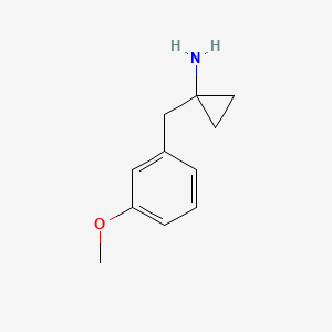 molecular formula C11H15NO B13605655 1-(3-Methoxybenzyl)cyclopropanamine 