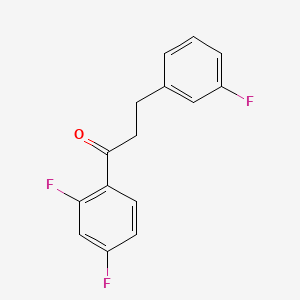 molecular formula C15H11F3O B1360567 2',4'-Difluoro-3-(3-fluorophenyl)propiophenone CAS No. 898767-67-4