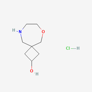 molecular formula C8H16ClNO2 B13605677 6-Oxa-9-azaspiro[3.6]decan-2-olhydrochloride 