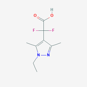 molecular formula C9H12F2N2O2 B13605681 2-(1-ethyl-3,5-dimethyl-1H-pyrazol-4-yl)-2,2-difluoroacetic acid 