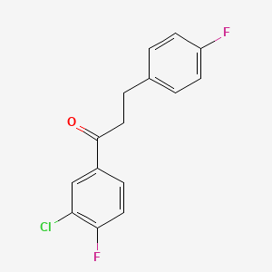 molecular formula C15H11ClF2O B1360572 3'-Chloro-4'-fluoro-3-(4-fluorophenyl)propiophenone CAS No. 898768-49-5