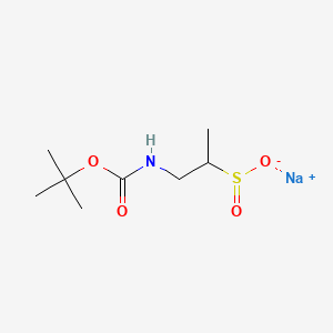 molecular formula C8H16NNaO4S B13605722 Sodium1-{[(tert-butoxy)carbonyl]amino}propane-2-sulfinate 