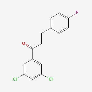 molecular formula C15H11Cl2FO B1360573 3',5'-Dichloro-3-(4-fluorophenyl)propiophenone CAS No. 898768-76-8