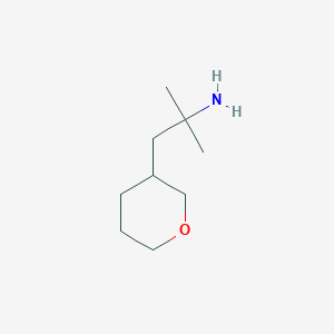 molecular formula C9H19NO B13605734 2-Methyl-1-(oxan-3-YL)propan-2-amine 