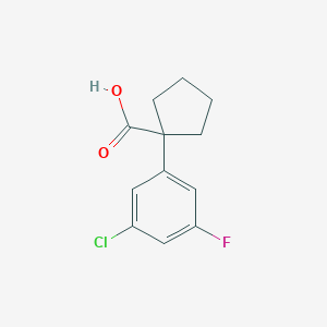 molecular formula C12H12ClFO2 B13605739 1-(3-Chloro-5-fluorophenyl)cyclopentanecarboxylic acid 