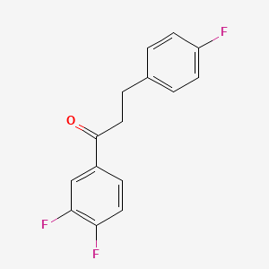 molecular formula C15H11F3O B1360574 3',4'-二氟-3-(4-氟苯基)丙酮 CAS No. 898768-78-0