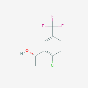 molecular formula C9H8ClF3O B13605788 (S)-1-(2-Chloro-5-(trifluoromethyl)phenyl)ethan-1-ol 