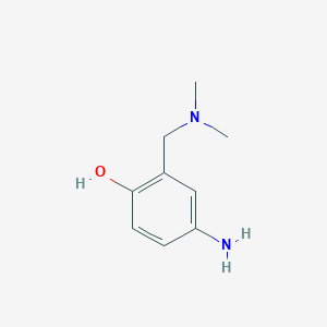 molecular formula C9H14N2O B13605807 4-Amino-2-((dimethylamino)methyl)phenol 