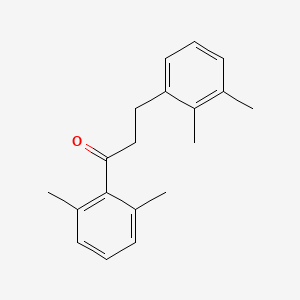 molecular formula C19H22O B1360582 2',6'-二甲基-3-(2,3-二甲基苯基)丙酮 CAS No. 898792-80-8