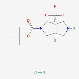 molecular formula C12H20ClF3N2O2 B13605823 rac-tert-butyl (3aR,6aR)-3a-(trifluoromethyl)-octahydropyrrolo[3,4-c]pyrrole-2-carboxylate hydrochloride 