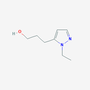 molecular formula C8H14N2O B13605836 3-(1-ethyl-1H-pyrazol-5-yl)propan-1-ol 