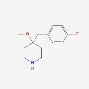 molecular formula C13H18FNO B13605847 4-(4-Fluorobenzyl)-4-methoxypiperidine 