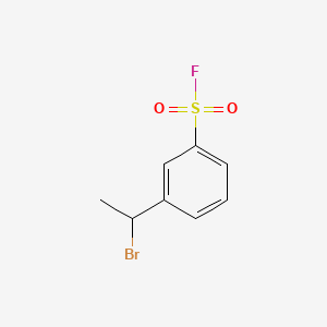 molecular formula C8H8BrFO2S B13605855 3-(1-Bromoethyl)benzene-1-sulfonyl fluoride 