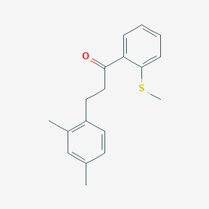 molecular formula C18H20OS B1360591 3-(2,4-Dimethylphenyl)-2'-thiomethylpropiophenone CAS No. 898793-79-8