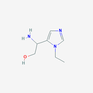 molecular formula C7H13N3O B13605914 2-amino-2-(1-ethyl-1H-imidazol-5-yl)ethan-1-ol 