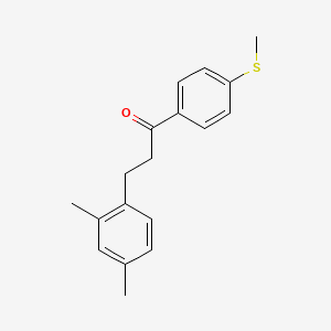 molecular formula C18H20OS B1360592 3-(2,4-二甲基苯基)-4'-硫甲基丙酮 CAS No. 898793-82-3