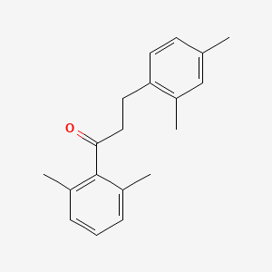 molecular formula C19H22O B1360595 2',6'-二甲基-3-(2,4-二甲基苯基)丙酮 CAS No. 898794-11-1