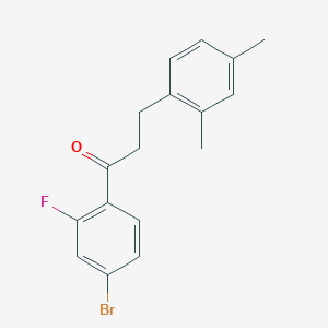 molecular formula C17H16BrFO B1360597 4'-溴-3-(2,4-二甲基苯基)-2'-氟丙酮 CAS No. 898794-36-0