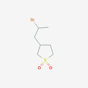 molecular formula C7H13BrO2S B13605973 3-(2-Bromopropyl)tetrahydrothiophene 1,1-dioxide 