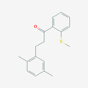 molecular formula C18H20OS B1360609 3-(2,5-Dimethylphenyl)-2'-thiomethylpropiophenone CAS No. 898794-98-4
