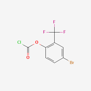 molecular formula C8H3BrClF3O2 B13606092 4-Bromo-2-(trifluoromethyl)phenyl chloroformate 