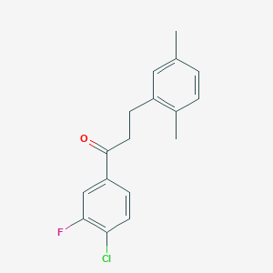 molecular formula C17H16ClFO B1360614 4'-氯-3-(2,5-二甲基苯基)-3'-氟丙酮 CAS No. 898753-69-0
