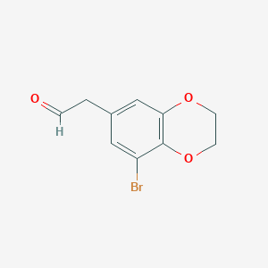 molecular formula C10H9BrO3 B13606205 2-(8-Bromo-2,3-dihydrobenzo[b][1,4]dioxin-6-yl)acetaldehyde 