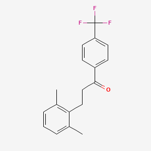 molecular formula C18H17F3O B1360625 3-(2,6-Dimethylphenyl)-1-[4-(trifluoromethyl)phenyl]propan-1-one CAS No. 898755-08-3