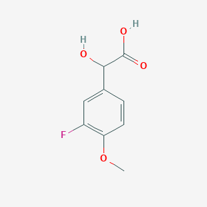 molecular formula C9H9FO4 B13606254 2-(3-Fluoro-4-methoxyphenyl)-2-hydroxyacetic acid 