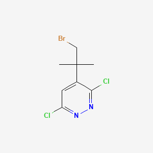 molecular formula C8H9BrCl2N2 B13606260 Pyridazine, 4-(2-bromo-1,1-dimethylethyl)-3,6-dichloro- CAS No. 108287-80-5