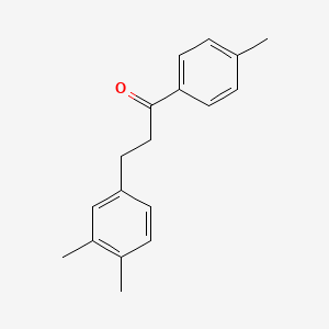 molecular formula C18H20O B1360629 3-(3,4-二甲基苯基)-4'-甲基丙酮 CAS No. 898755-60-7