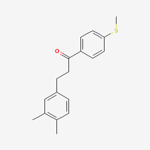 molecular formula C18H20OS B1360631 3-(3,4-Dimethylphenyl)-4'-thiomethylpropiophenone CAS No. 898779-11-8