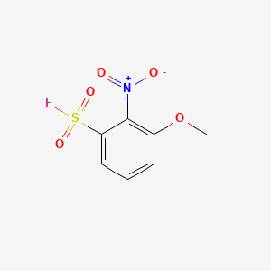 molecular formula C7H6FNO5S B13606322 3-Methoxy-2-nitrobenzene-1-sulfonylfluoride 