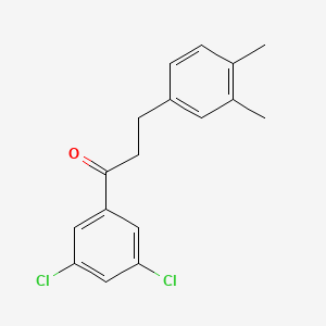 molecular formula C17H16Cl2O B1360638 3',5'-Dichloro-3-(3,4-dimethylphenyl)propiophenone CAS No. 898779-83-4
