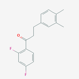 molecular formula C17H16F2O B1360639 2',4'-Difluoro-3-(3,4-dimethylphenyl)propiophenone CAS No. 898779-85-6