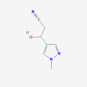 3-hydroxy-3-(1-methyl-1H-pyrazol-4-yl)propanenitrile